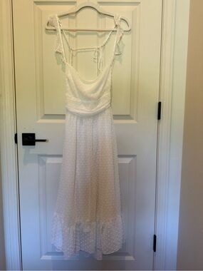 Lucy in the Sky White Swiss Dot Midi Dress